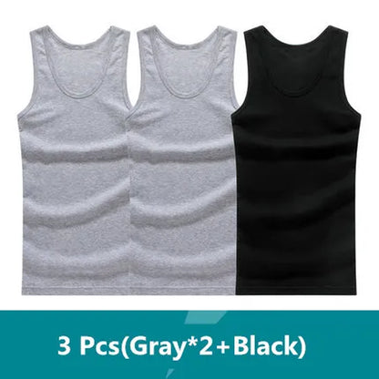 3Pcs/Lot Man'S 100% Cotton Solid Seamless Underwear Brand Clothing Mens Sleeveless Tank Vest Comfortable Undershirt Undershirts