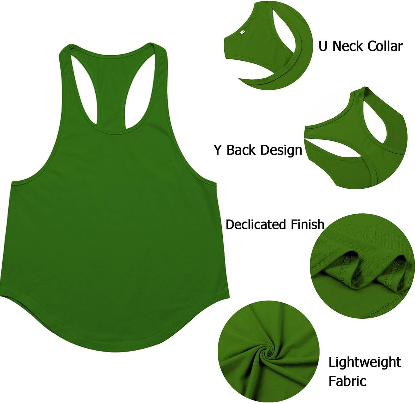 Men'S 3 Pack Gym Workout Tank Tops Y-Back Muscle Tee Stringer Bodybuilding Sleeveless T-Shirts