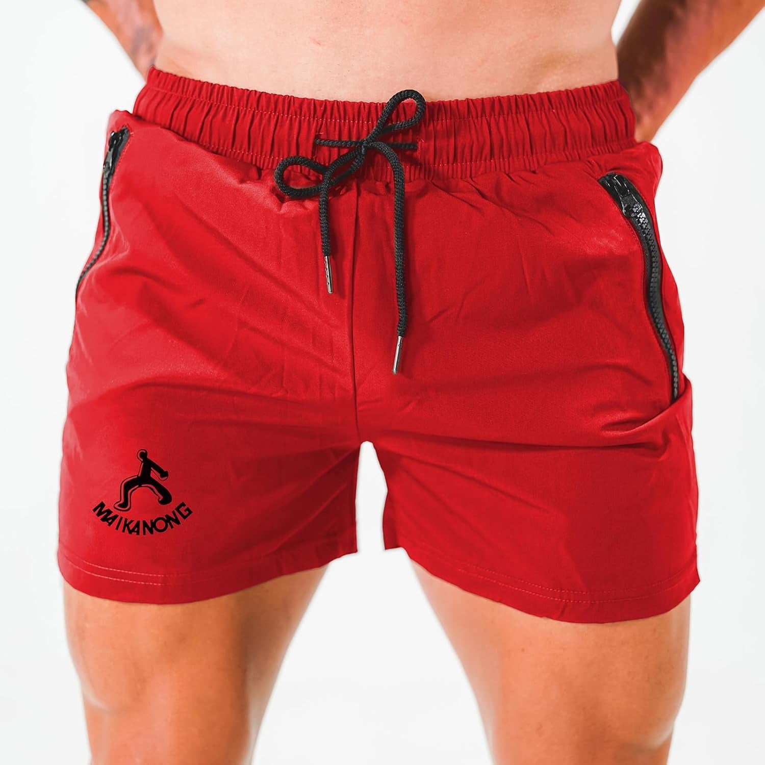 Mens Workout Gym Shorts Quick Dry Running Shorts with Liner Training Athletic Shorts with Zipper Pockets