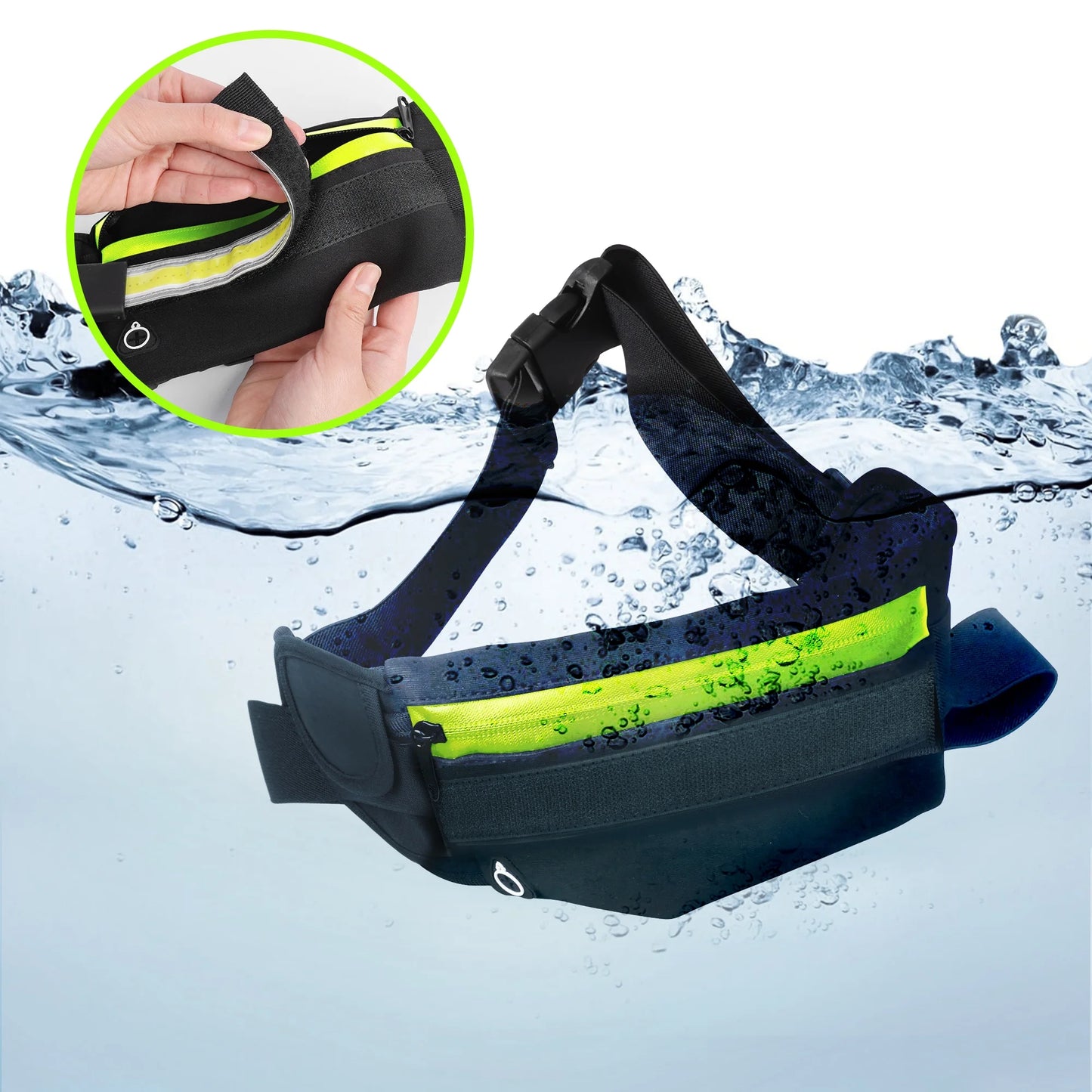 Running Light Black Running Waist Belt Sports Reflectors & Reflective Gear