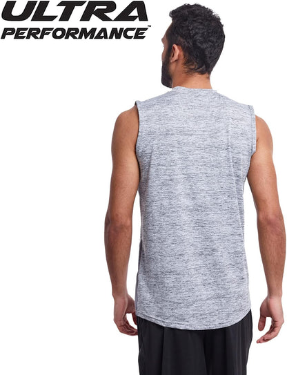 5 Pack Mens Dri Fit Sleeveless Muscle T Shirts Gym Workout Shirts for Men Pack