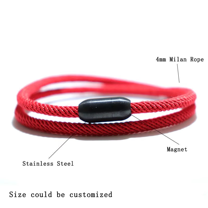 Fashion Rope Bracelet Man Attract Magnet Braclet Hombre Stainless Steel Braslet Homme Accessories Gift for Boyfriend Husband