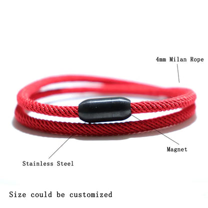 Fashion Rope Bracelet Man Attract Magnet Braclet Hombre Stainless Steel Braslet Homme Accessories Gift for Boyfriend Husband