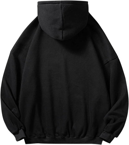 Men'S Fashion Hoodies Pullover Big and Tall Casual Solid Drawstring Lightweight Sweatshirt with Kangaroo Pocket