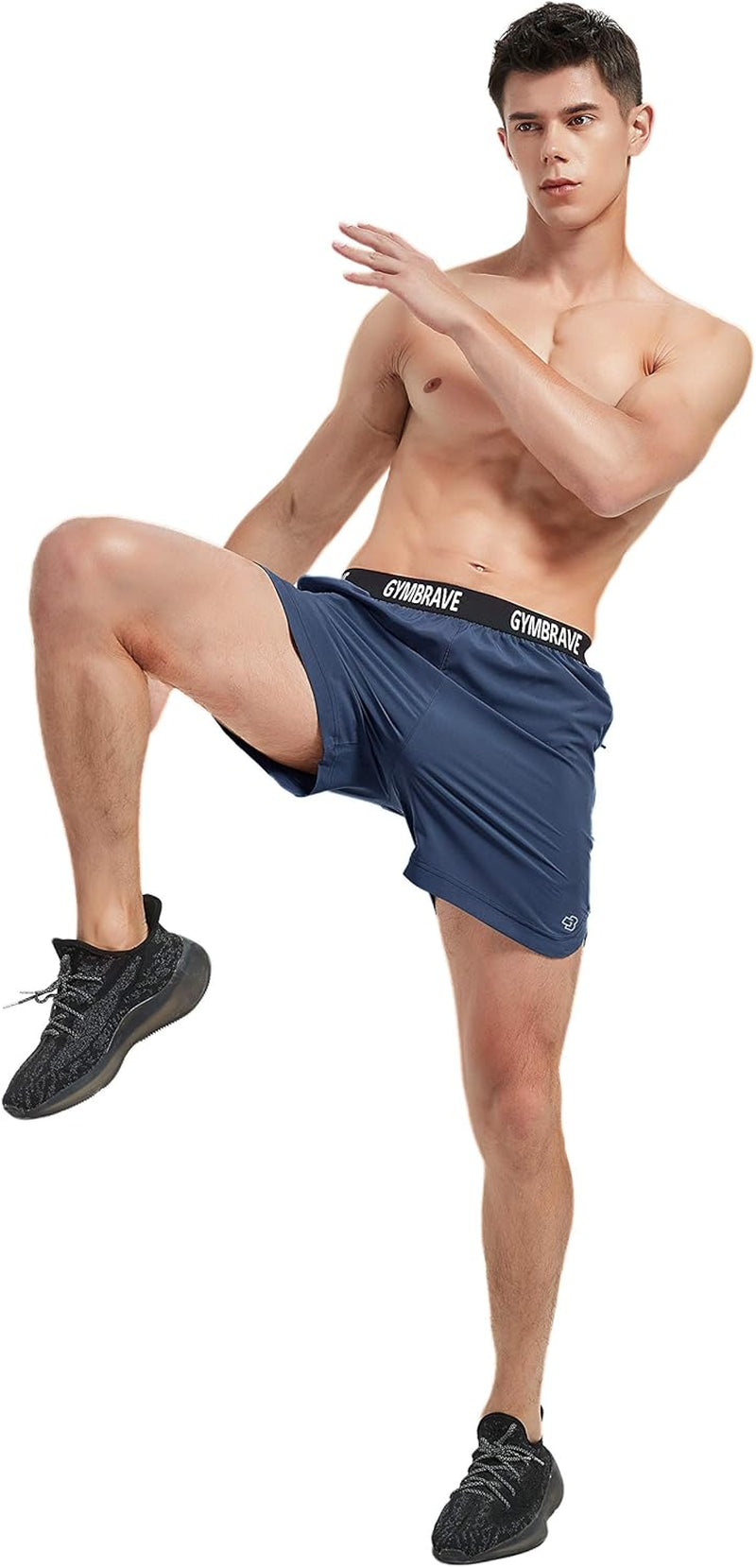 Men'S 5 Inches Athletic Running Shorts Lightweight Quick Dry Workout Training Short with Zip Pockets