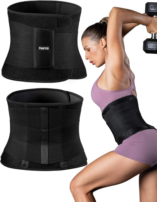 Waist Trainer Belt for Women, Adjustable Waist Trimmer Workout Waist Trainers, Sport Girdle Belt Slimming Body Shaper Belly Abs Belt Stomach Wrap Sweat Belt plus Size Sauna Tummy Control Body Shaper