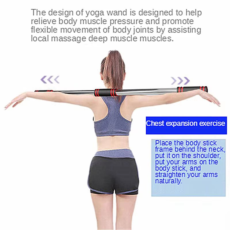 Yoga Pole Open Shoulder Beauty Back Correction Hunchback Artifact Yoga Stick Multifunctional Dance Body Sculpting Home Fitness