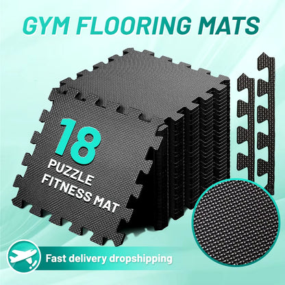 6/18Pcs Gym Flooring Set EVA Interlocking Foam Floor Tiles for Home Gym Play Workout Exercise Mats Fitness Puzzle Exercise Mat