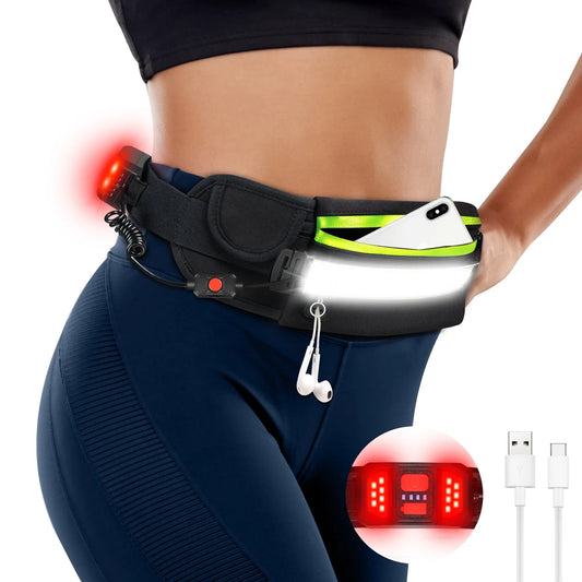 Running Light Black Running Waist Belt Sports Reflectors & Reflective Gear