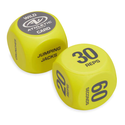 Exercise Workout Dice, 6-Sided, Foam, 2 Pack, Yellow, Adult, Ages 18+