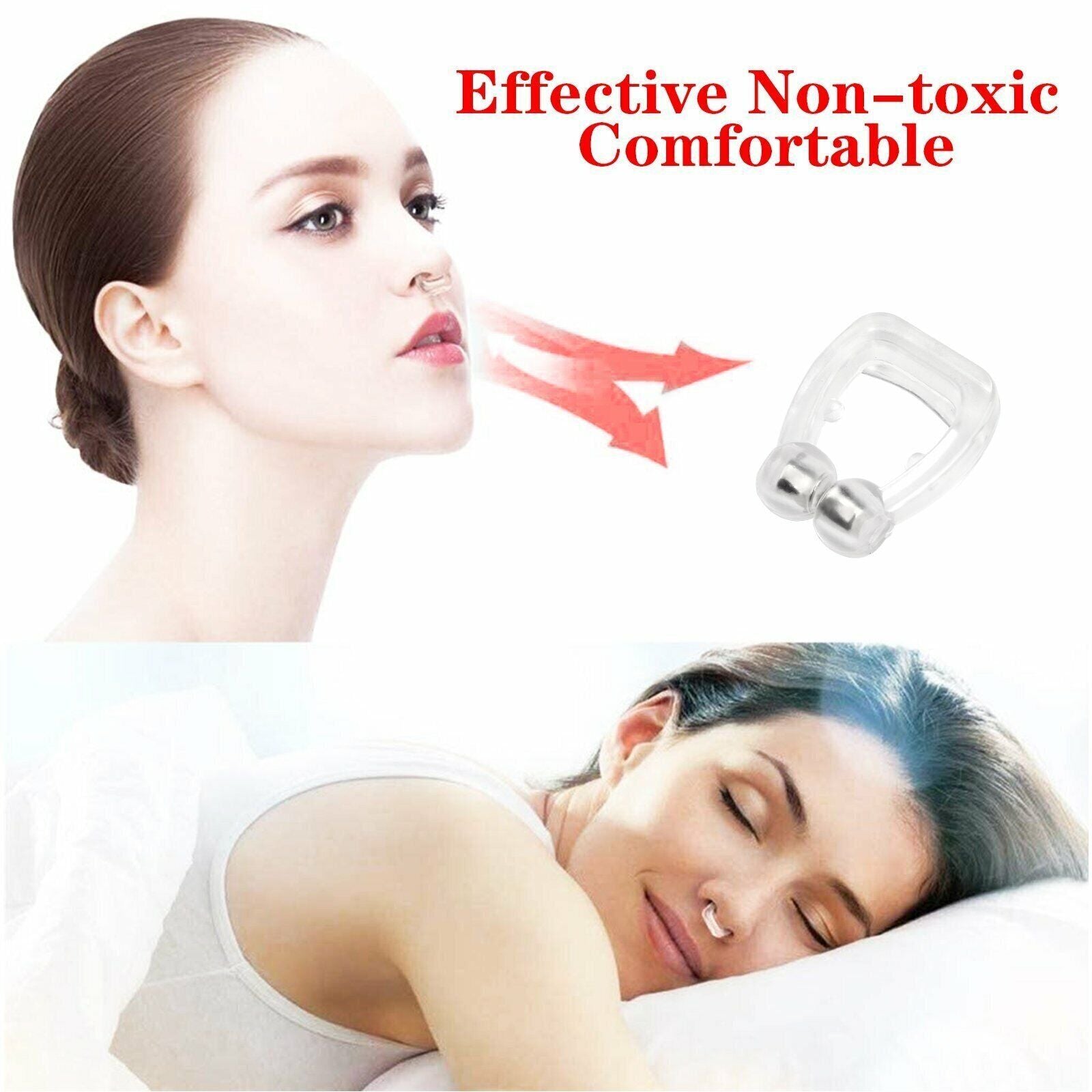 4-Pack Silicone Magnetic anti Snore Stop Snoring Nose Clip Sleeping Aid Apnea