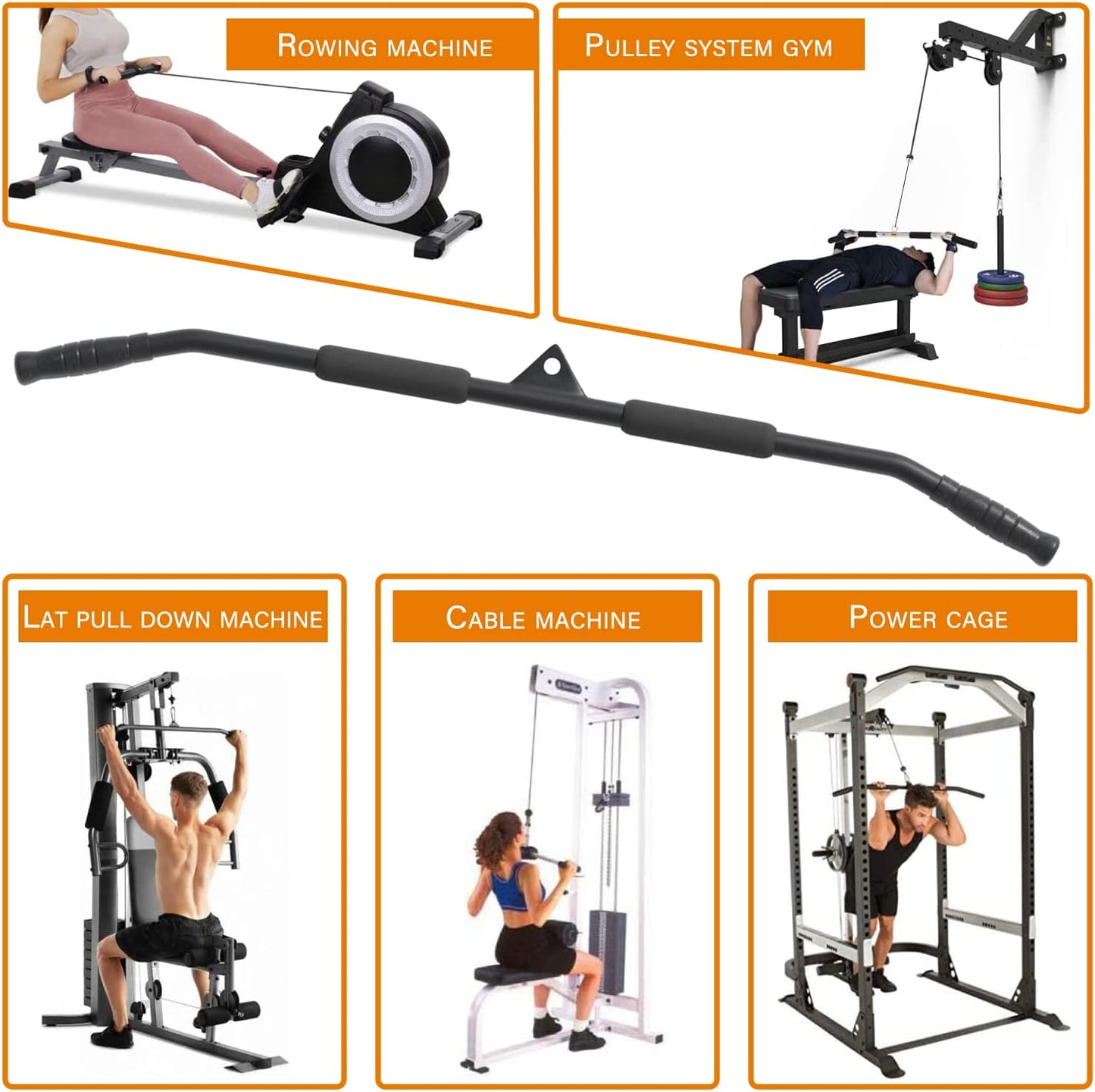 Upgraded Lat Pull down Bar for Home Gym Lat Pulldown Attachments for Pulley Syst