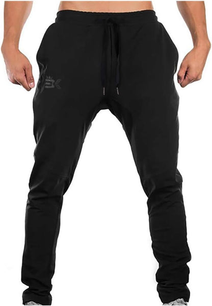 Mens Jogger Sport Pants, Casual Zipper Gym Workout Sweatpants Pockets